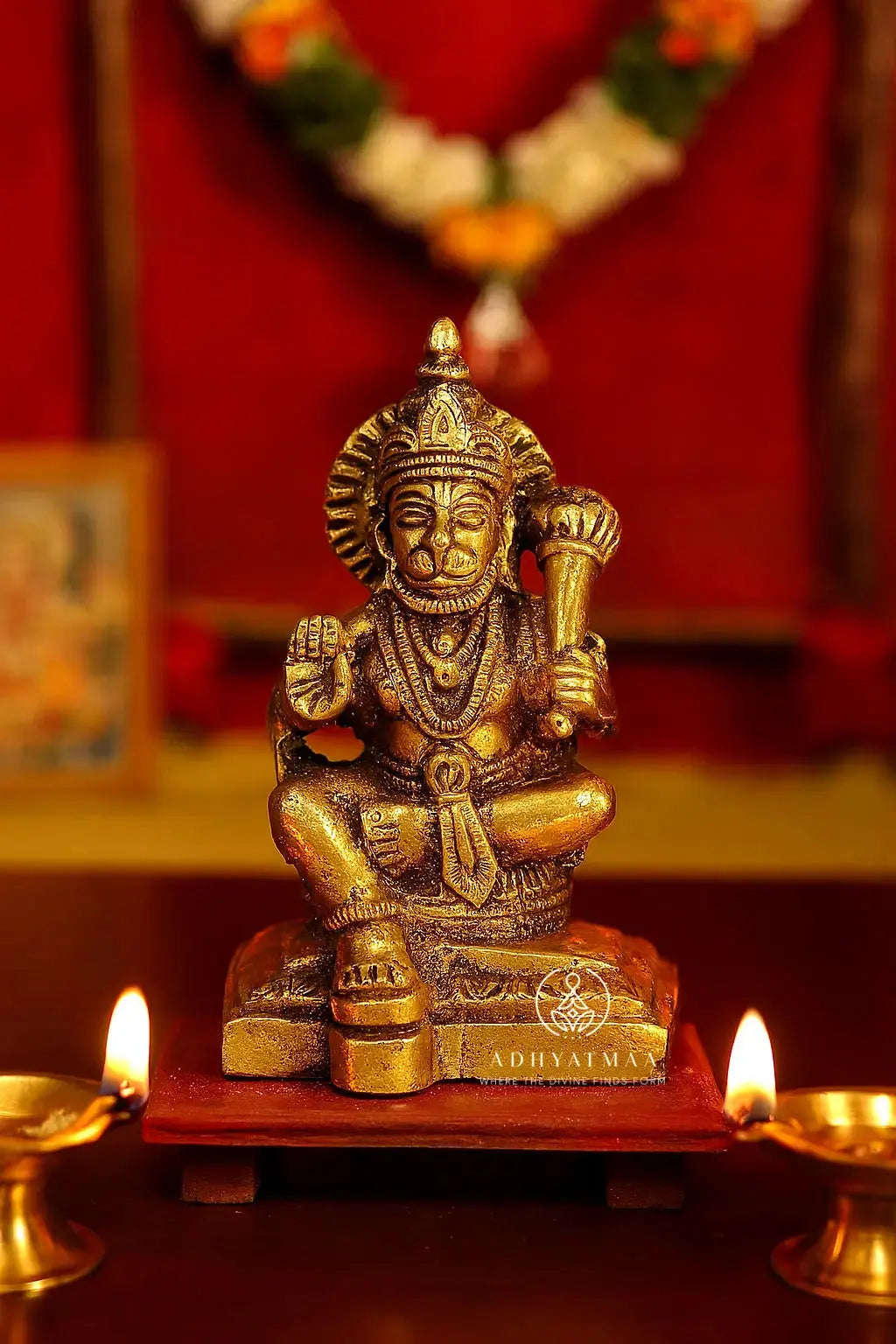 Beautiful Brass Hanuman Idol – 5" adhyatmaa