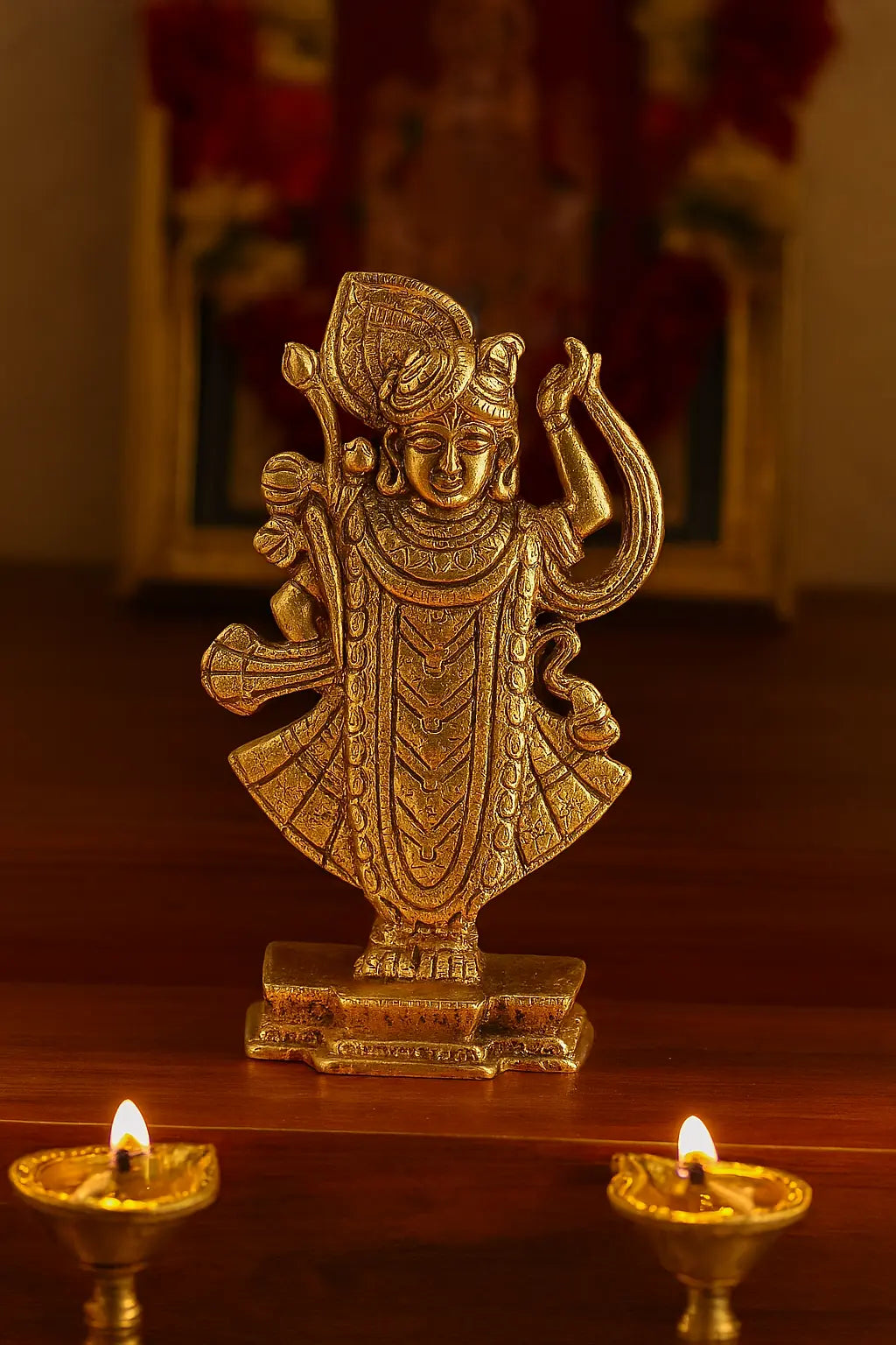 Elegant Brass Lord Krishna Idol – 5" adhyatmaa