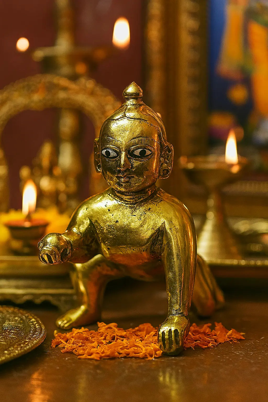 Charming Brass Laddu Gopal Idol – 4" adhyatmaa